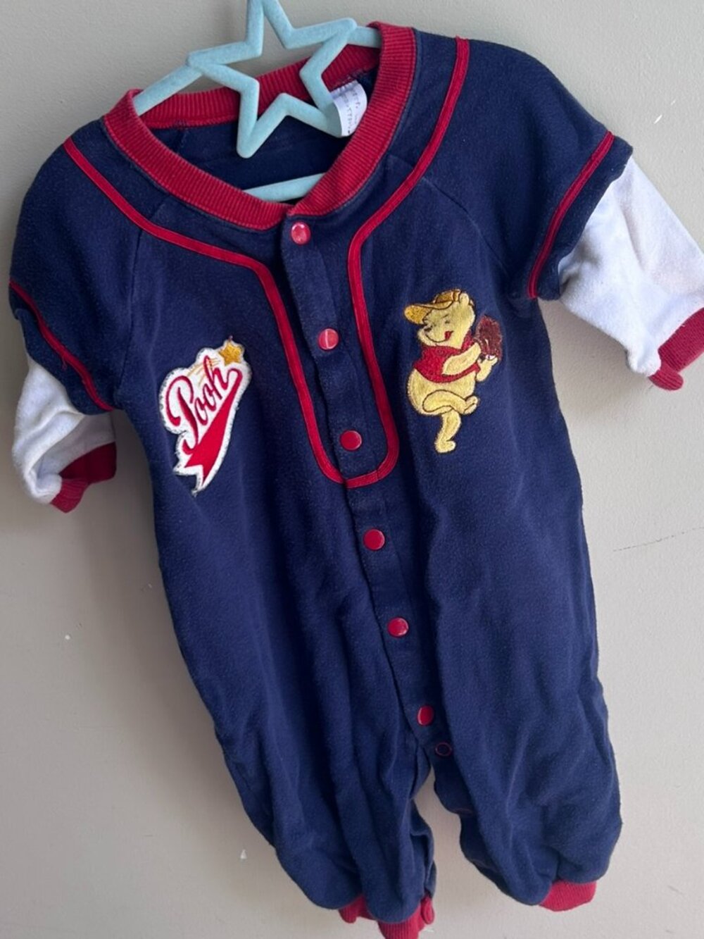 ⚾️🍯 Vintage Disney Winnie the Pooh Baseball Romper – Approx. 12–18M 🍯⚾️